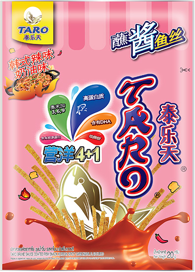 TARO BRNAD SAUCE COATED FISH SNACK KOREAN SPICY CARBONARA FLAVOURE