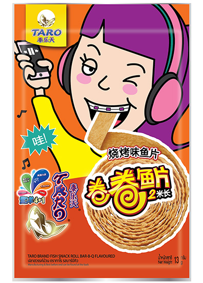 TARO BRAND FISH SNACK ROLL BAR-B-Q FLAVOURED
