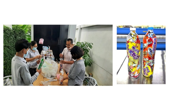 โครงการจัดการขยะซองเปล่าของผลิตภัณฑ์ โครงการ TARO ECO BRICKS